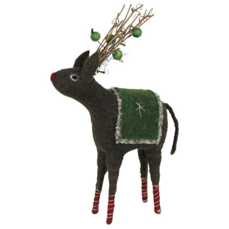 Festive Reindeer with Green Blanket