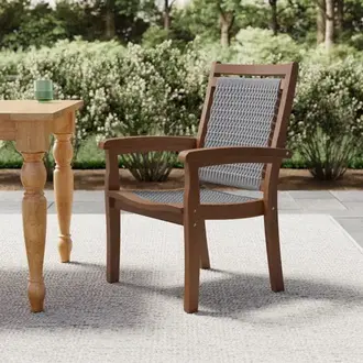 Fleur Eucalyptus Wood Outdoor Stacking Dining Armchair