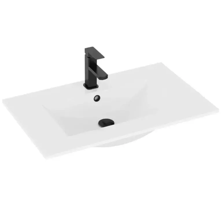 30 Ceramic Intergrated Sink Top Zinc Alloy Faucet Solid Brass Pop up Drain