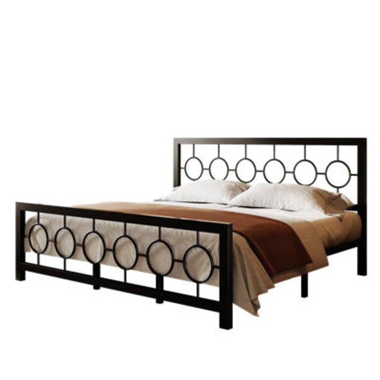 Avren Oriental Vintage Style Metal Platform Bed