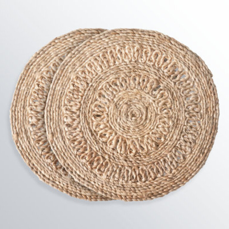 Maluma Handmade Woven Jute Geometric Round Placemat