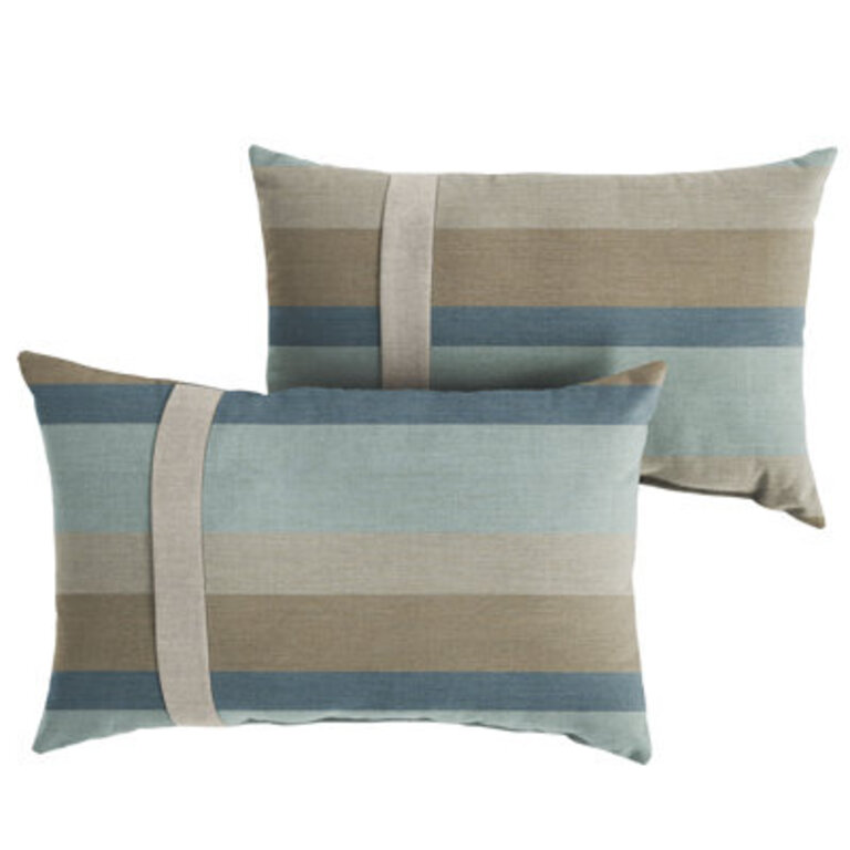 Striped Sunbrella IndoorOutdoor Reversible Throw Pillow