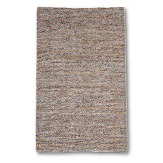 Noori Polka Dots Handmade Flatweave Chunky Brown Jute  Grey Wool Loop Area Rug By Tufty Home