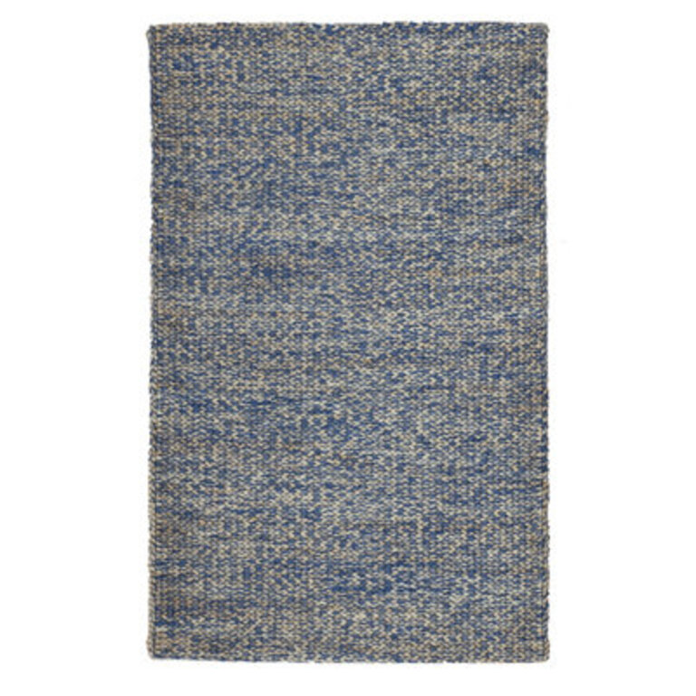 Zohra Handmade Flatweave Blue  Brown Diamond Patterned Jute Area Rug By Tufty Home
