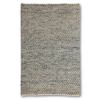 Zoha Coastal Hand-knotted Flatweave Blue  Ivory Ombre Patterned Jute Area Rug By Tufty Home