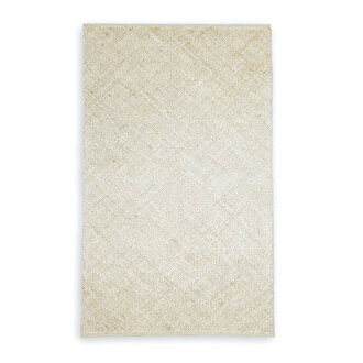 Krish Solid Handmade Flatweave Ivory Jute  Cotton Chunky Rug By Tufty Home