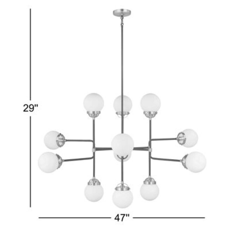 Newport 12 - Light Dimmable Sputnik Modern Linear Chandelier
