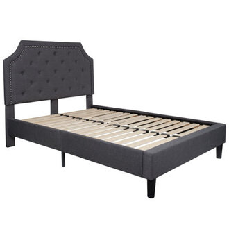Aluino Arched Button Tufted Upholstered Platform Bed Frame - No Box Spring Required