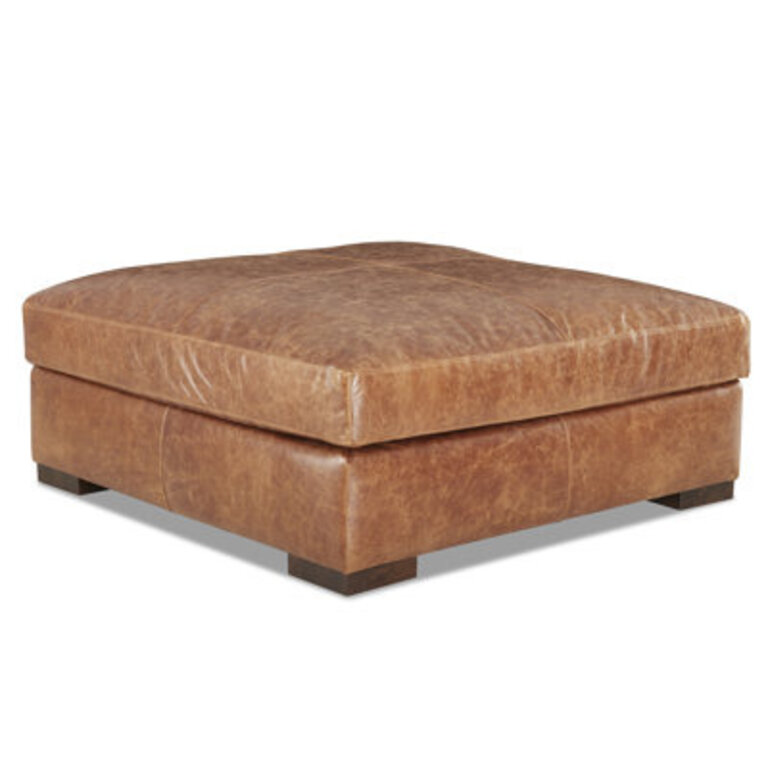 Pridemore Leather Ottoman