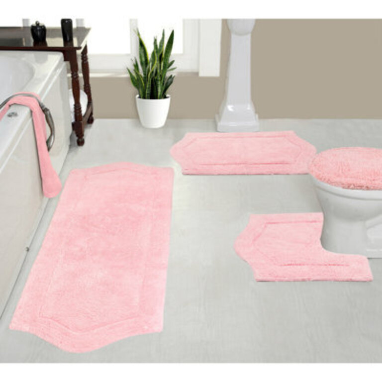 Waterford Collection 4 Piece Bath Rug Set with Lid Cover