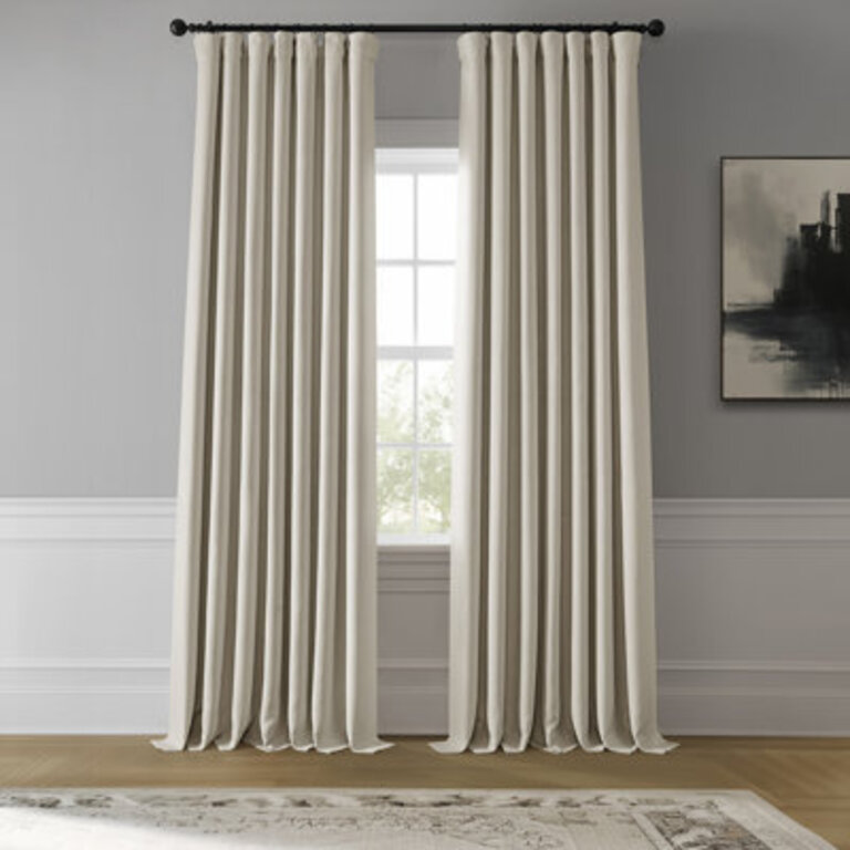 Ottis Textured Faux Linen Rod Pocket Room Darkening Curtains for Bedroom  Living Room Curtains - Single Panel Drapes