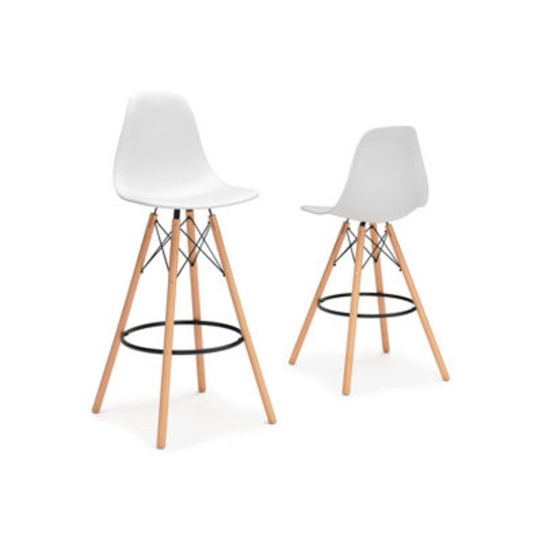 Simao Counter Stool with Solid Wood Frame