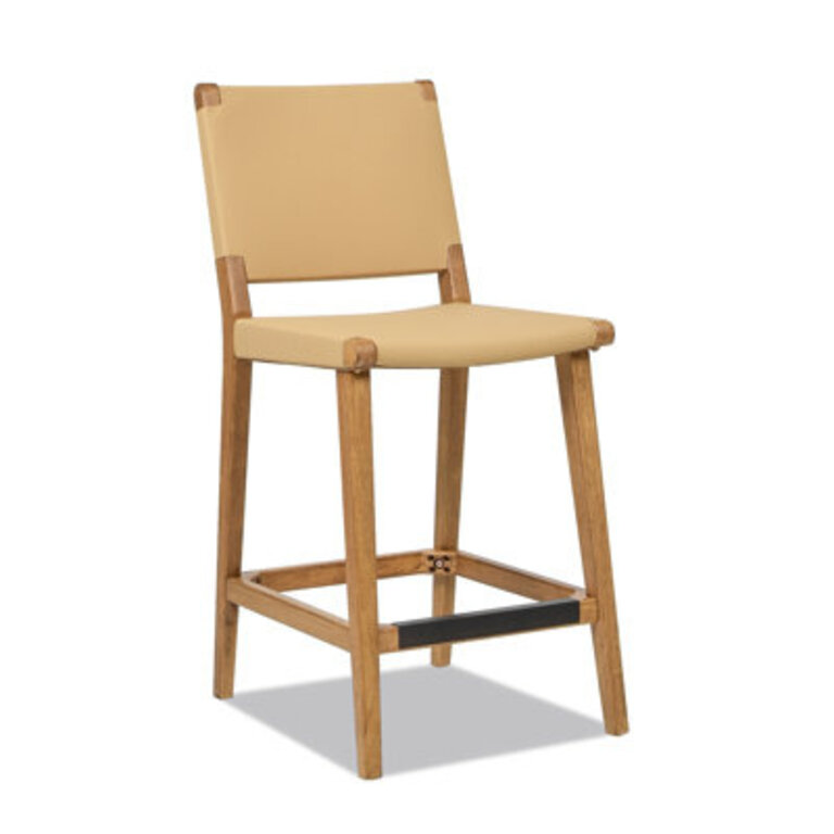 Panthea Upholstered Counter Stool with Solid Wood Frame