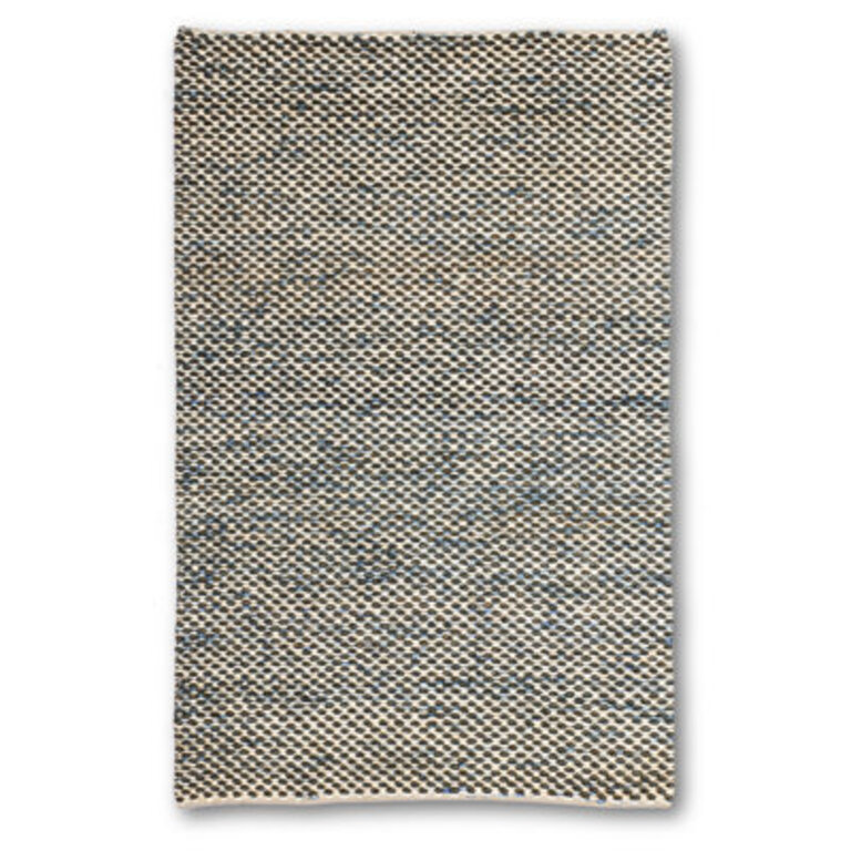 Zoha Coastal Hand-knotted Flatweave Blue  Ivory Ombre Patterned Jute Area Rug By Tufty Home