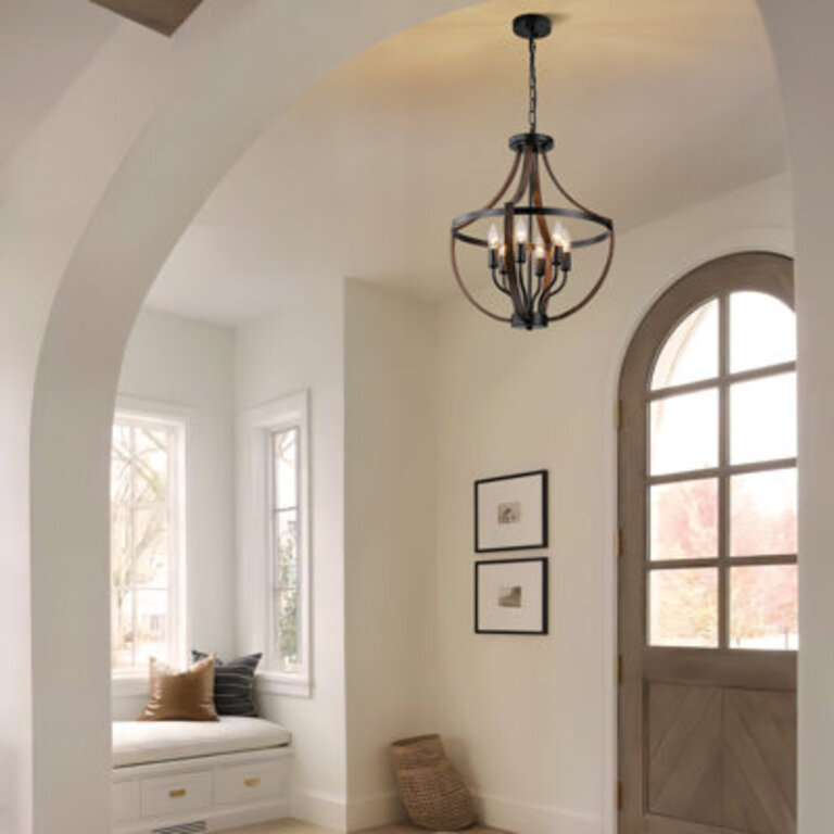 Kimyada 6 - Light Dimmable BlackBrown Bowl Pendant Light Fixtures