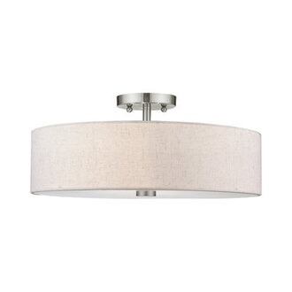 Flaire Linen Blend Semi Flush Mount