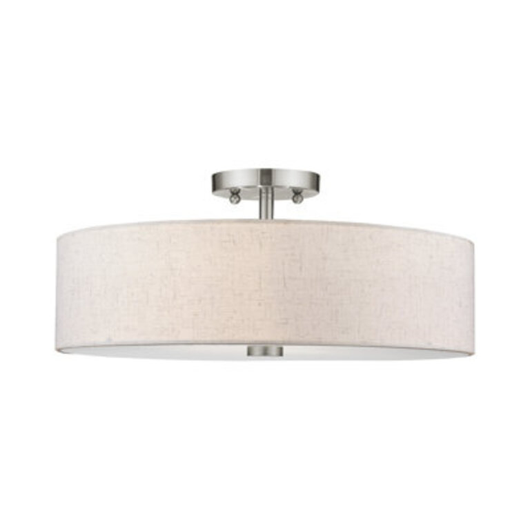 Flaire Linen Blend Semi Flush Mount