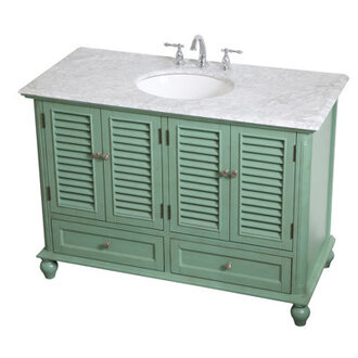 Hansford 48 Single Bathroom Vanity with Marble Top
