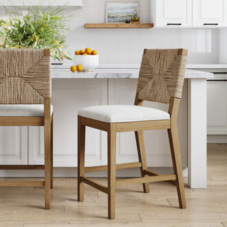 Beacon Upholstered Counter Stool with Solid Wood Frame