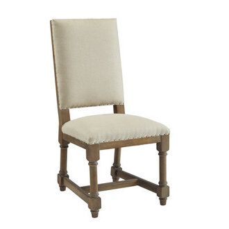 Appleby 18 H Linen Upholstered Oak Side Chair