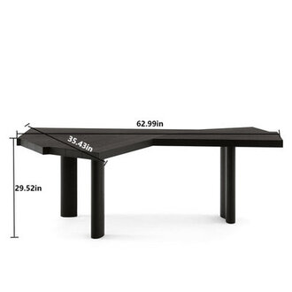 Solid Wood L-Shape Computer Desk Office Set