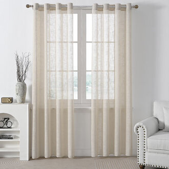 Draycott Polyester Linen like Textured Gromments Curtain Pair