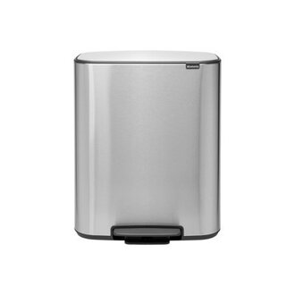 Brabantia Bo Step On Dual Compartment Recycling Trash Can 2 x 8 Gallon 16 Gallon Capacity