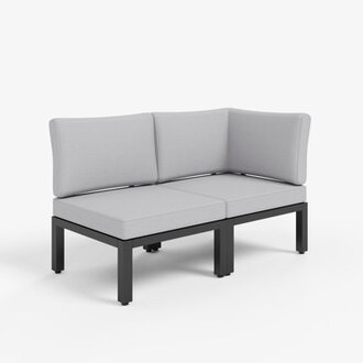 26 Wide Straight Powder Coated Steel Patio Sectional with Cushions