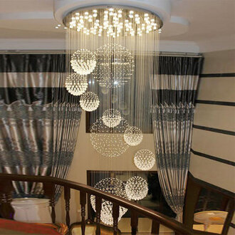 Thermia 13 - Light Dimmable Geometric Chandelier With Crystal Accents