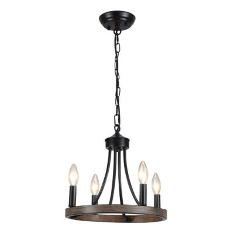 Bhupinder 4 - Light 13 Mini Dimmable Wagon Wheel Chandelier