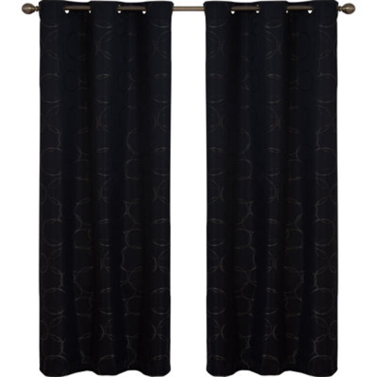 Eclipse Meridian Geometric 100 Blackout Thermaback Grommet Window Curtain Panel