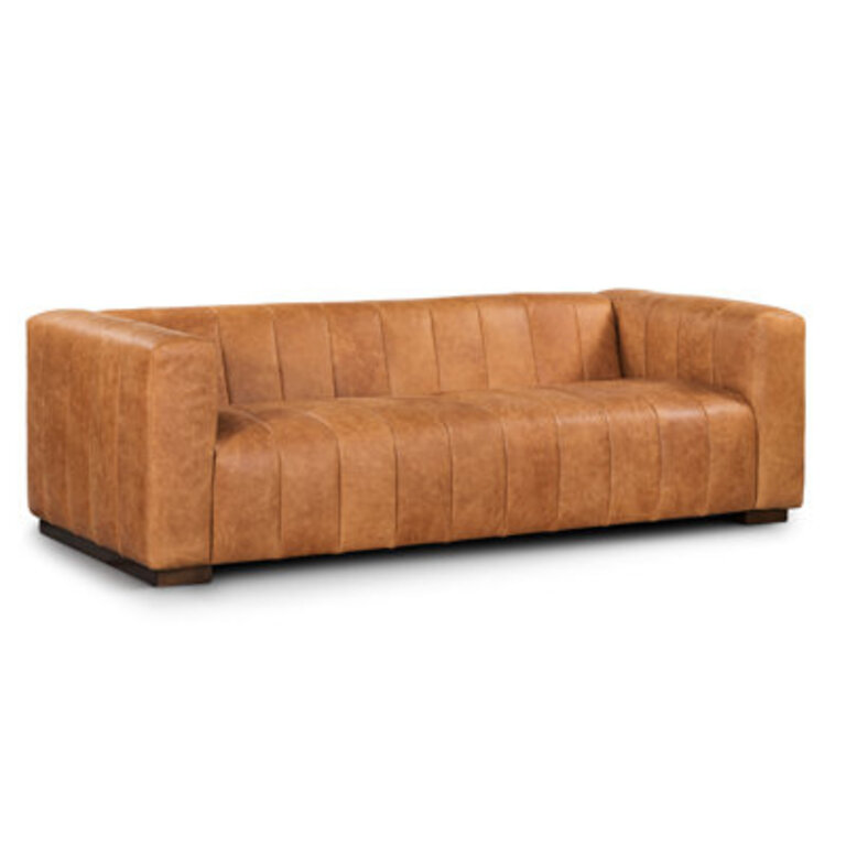 Canale Full-Grain Genuine Italian Leather Tufted Sofa