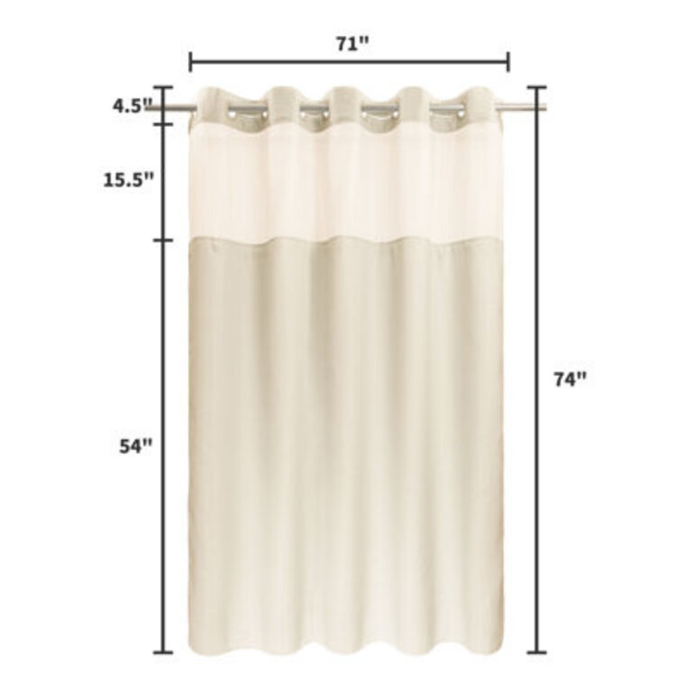 Ramjani Shower Curtain with Liner Included