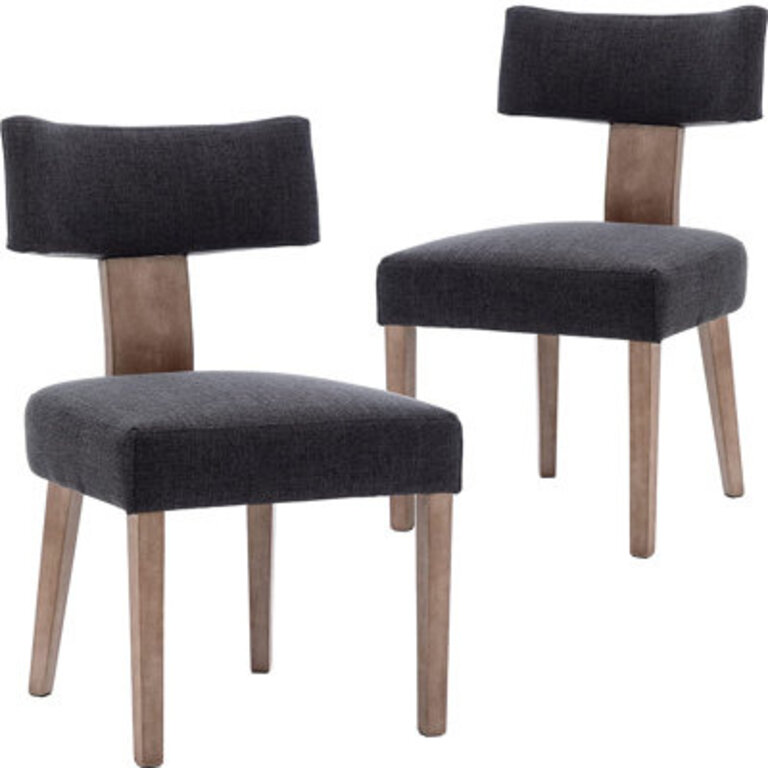 Inelda Mid Century Upholstered Dining Chairs Side Chairs Farmhouse Faux Leather Dining Chair with Wood Legs