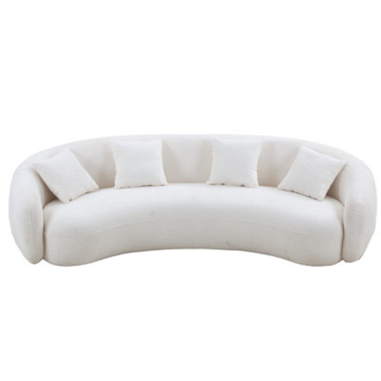 Shaleine 1014 Curved Sofa Mid Century Modern Half Moon Living Room Sofa