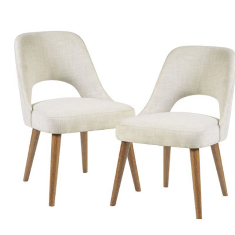 Nola Upholstered Dining Side Chairs with Cutout Back Design