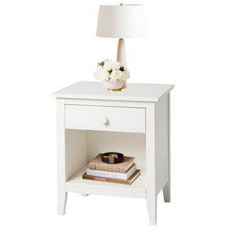 Husby 20 Wide Solid Wood Rectangular NightStand With 1 Drawer And 1 Shelf