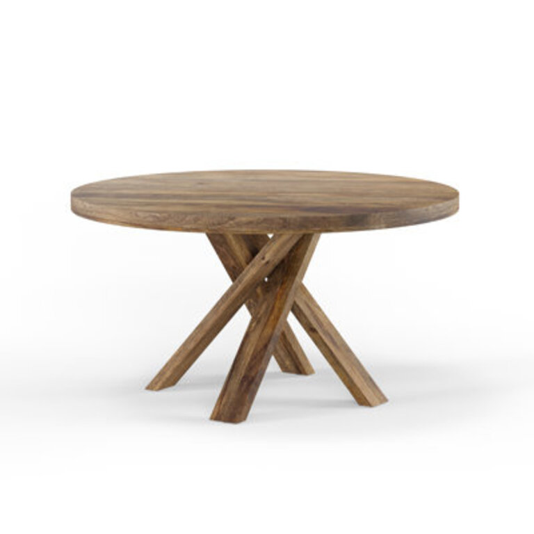 Arvis Solid Wood Contemporary 60 Long Round Dining Table