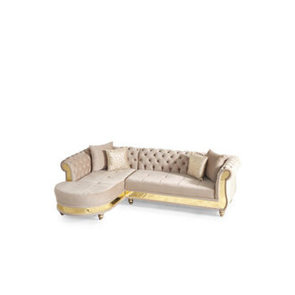 Dikshant 109 Wide Velvet Left Hand Facing Sofa Chaise