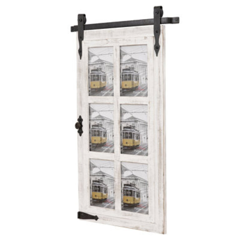 Jax Distressed White Solid Wood Picture Frame with Mat
