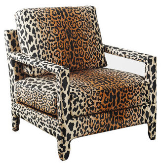 Dann Foley - Lounge Chair - Brown Cheetah Printed Upholstery