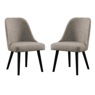 Harpersfield Foundry Mid-Century Upholstered Dining Chair Brushed Pewter