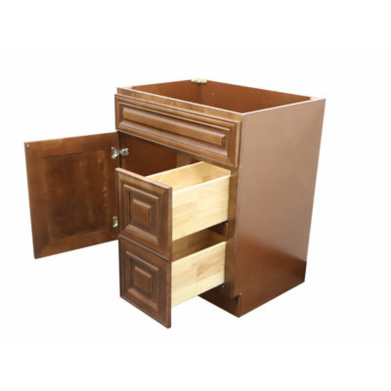 30 Bathroom Vanity Sink Base with Drawers Cabinet in Maple Walnut