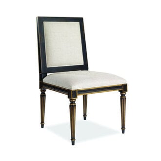 Monarch 195 H Linen Upholstered Acacia Side Chair