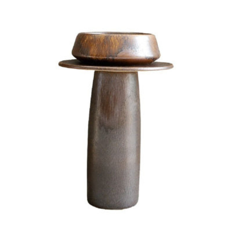 2559 Tall Antique Brass Circular Pedestal Bathroom Sink