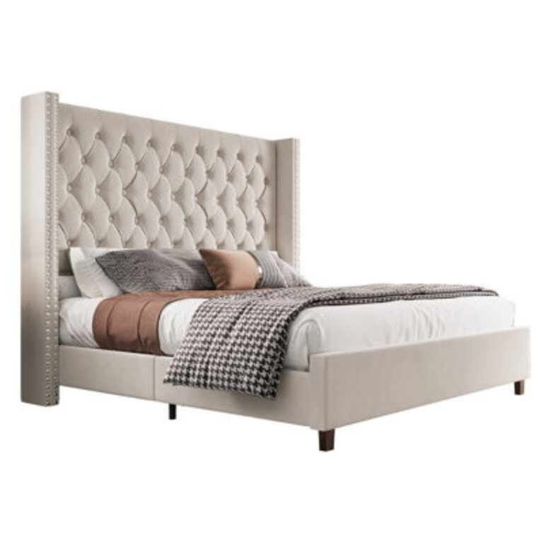 Duluth Upholstered Wingback Bed