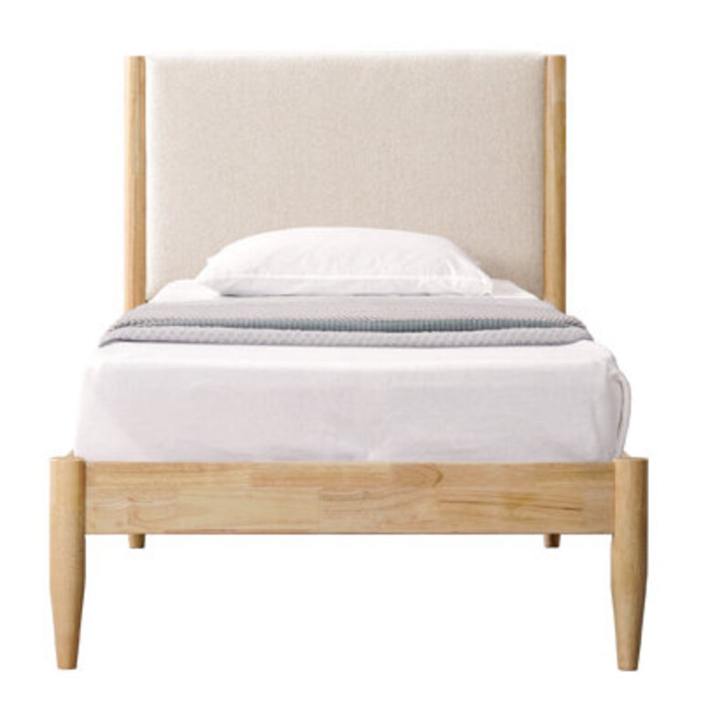 Beiler Solid Wood Upholstered Headboard Bed Frame