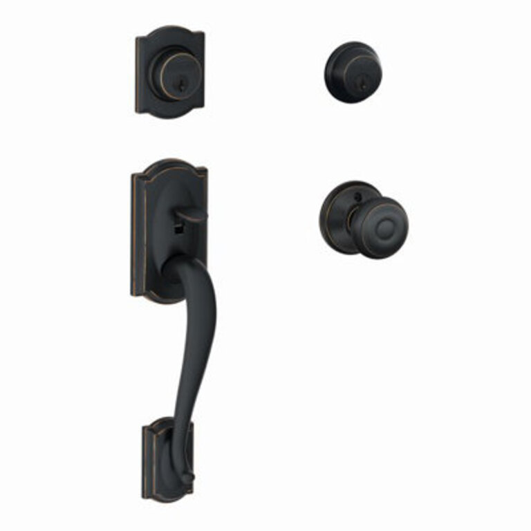 Georgian Handleset with Double Cylinder Deadbolt and Callington Door and Rosette