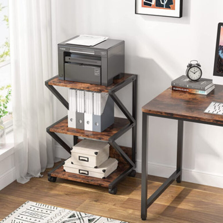 2953 H x 1969 W Printer Stand with Wheels