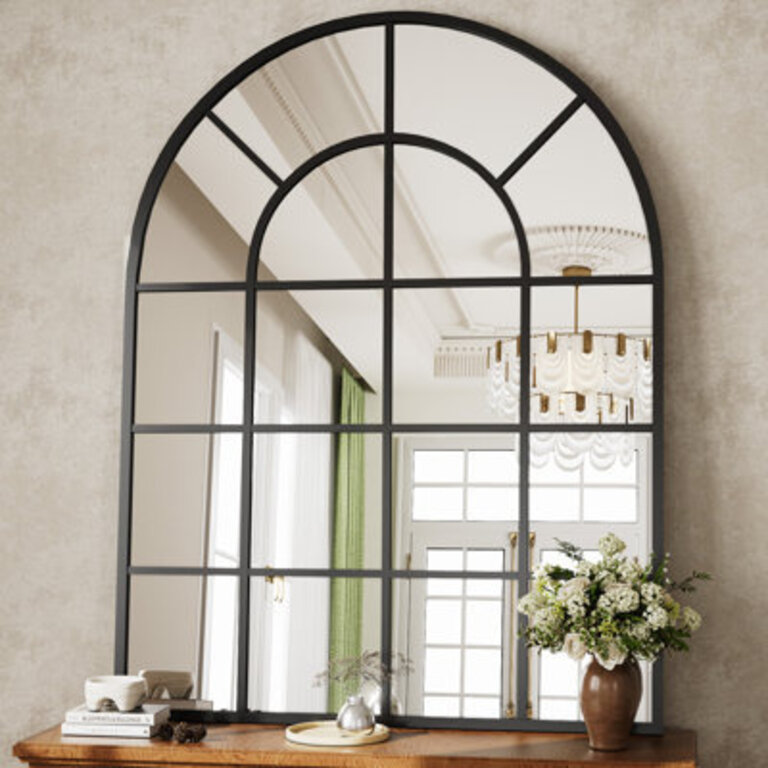 Arched Wall Mirror Aluminum Alloy Window Pannel Mirror Wall Decor